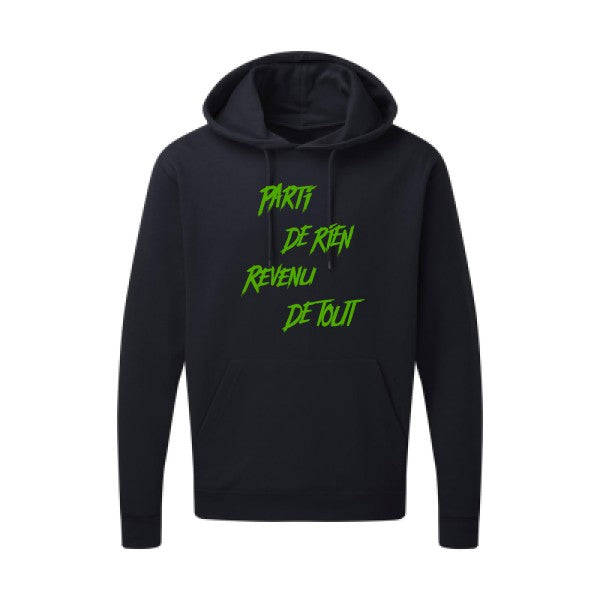 Parti de rien |Sweat  capuche humoristique Vert pomme 