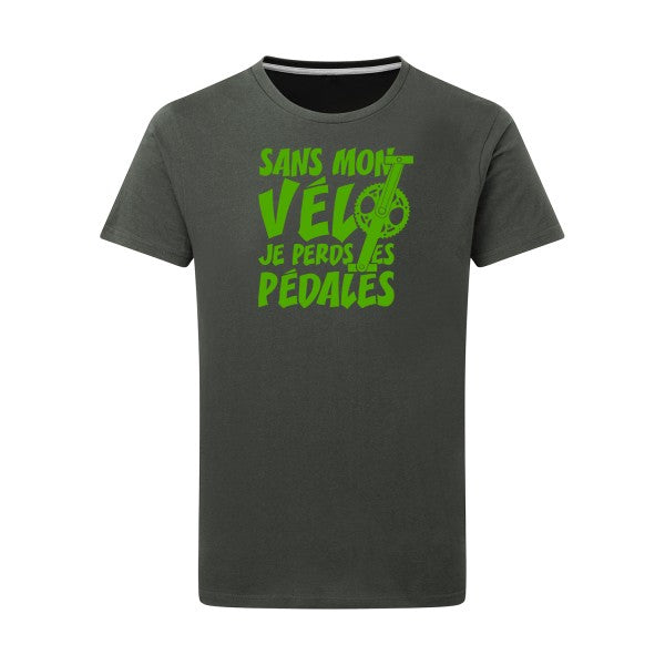 Sans mon vélo, je perds les pédales ! - Flex Vert pomme Tshirt original Charcoal  5XL