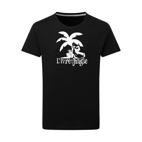 L'ivre de la jungle Blanc -Flex Blanc sur T-shirt SG  Dark Black  4XL