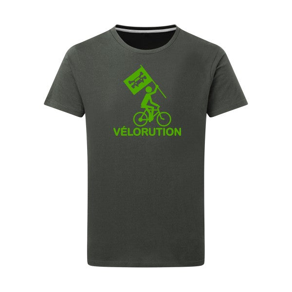 Vélorution - Flex Vert pomme Tshirt original Charcoal  5XL