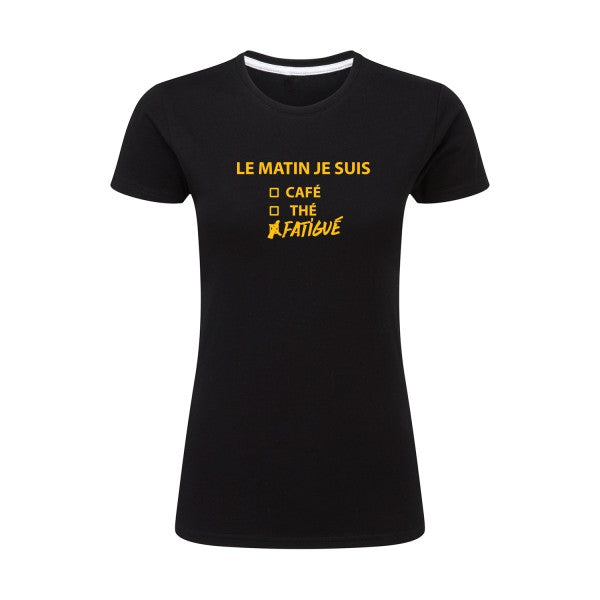 Le matin je suis...| jaune Or |T shirt original femme|SG