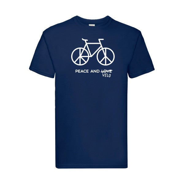 T-shirt|Peace and vélo |flex Blanc| Fruit of the loom 205 g 