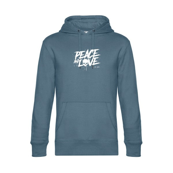 Peace-or-no-peace sweat shirt original nordic blue flex Blanc impression Face