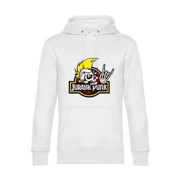 Jurassik-Punk- Sweat à capuche original White - RueDuTeeshirt