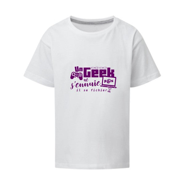 Un geek ne s'ennuie pas Flex Violet SG - Kids T-shirt enfant White Taille 152 (11-12/2XL)