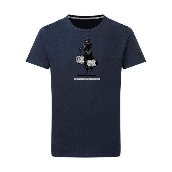 T-shirt homme Partir en cacahuète - T-shirt humoristique et absurde Denim XL