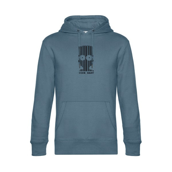 Code-Bart sweat shirt original nordic blue flex Noir impression Face