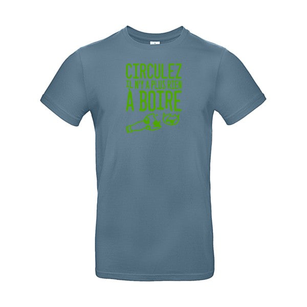 Circulez il n'y a plus rien à boire flex Vert pomme B&C - E190 T-shirt|Stone Blue||2XL