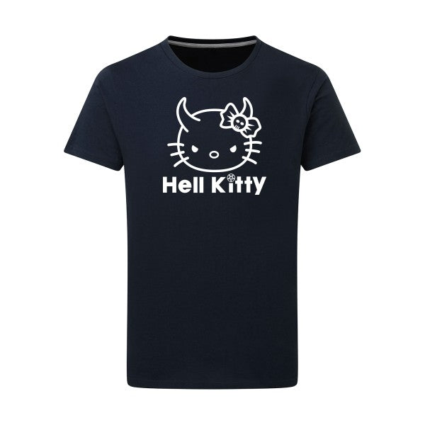 Hell Kitty Blanc -Flex Blanc sur T-shirt SG  Navy  5XL