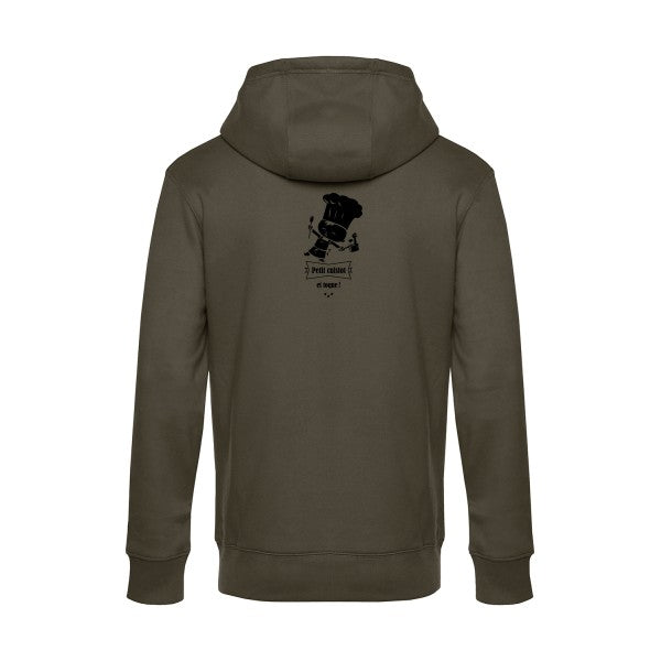 petit-cuistot sweat shirt original Khaki flex Noir impression Dos