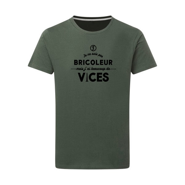 JE NE SUIS PAS BRICOLEUR noir -Flex noir sur T-shirt SG  Thyme  2XL