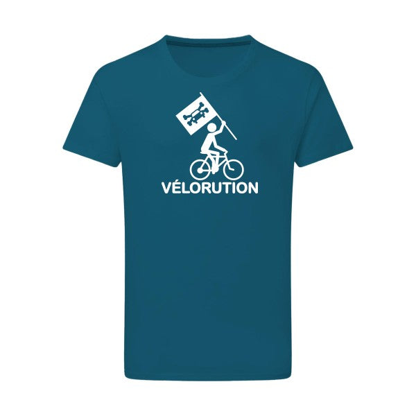 Vélorution - Flex Blanc Tshirt original Petrol  2XL