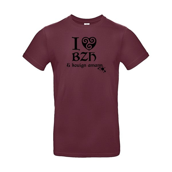 Love BZH & kouignFlex noir- T-shirt E190|Burgundy||2XL