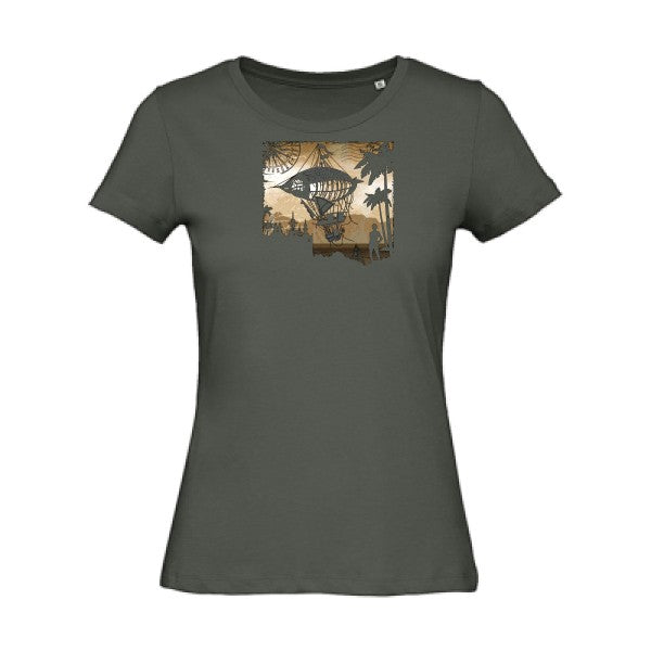 Carnet-de-voyage- - t-shirt original femme Millennial Khaki