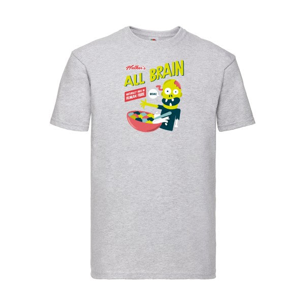 All brain Fruit of the loom 205 g/m² T-shirt/ heather grey