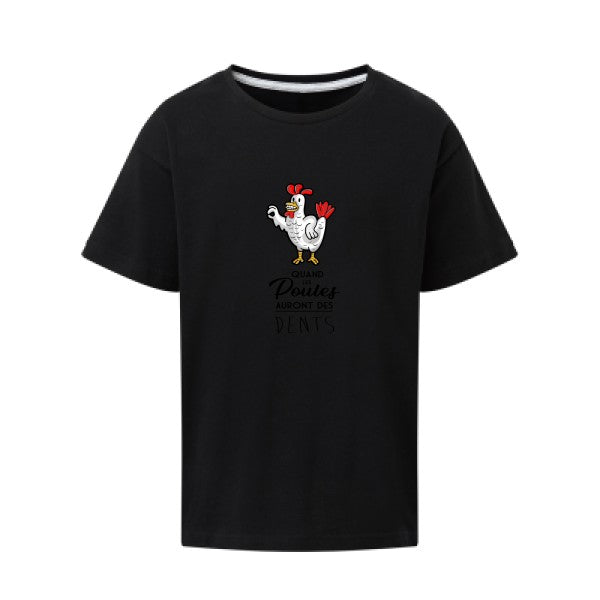 quand les poules auront des dents SG - Kids T-shirt enfant Dark Black Taille 152 (11-12/2XL)