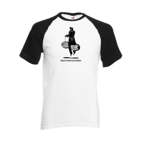 T-shirt fruit of the loom baseball  couleur White/Black