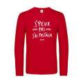 j peux pas j ai pastaga - t shirt- manches- longues- original- humour- Red impression Face