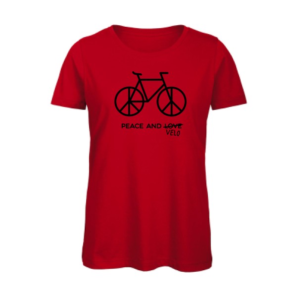 T shirt humour bio femme   femme bio|Peace and vÃ©lo Noir 