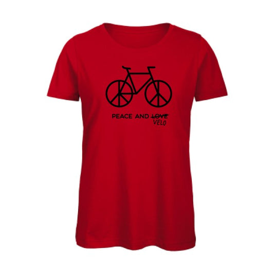 T shirt humour bio femme   femme bio|Peace and vÃ©lo Noir 