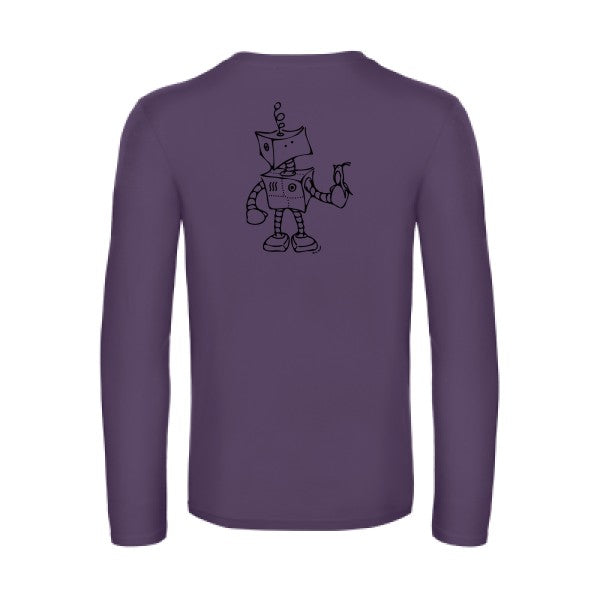 robot & bird - t shirt- manches- longues- original- humour- Urban Purple impression Dos