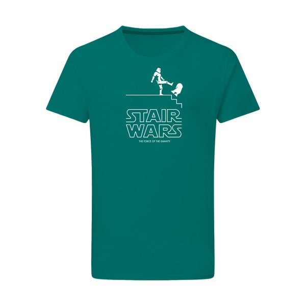 STAIR WARS Blanc -Flex Blanc sur T-shirt SG  Emerald Green  2XL