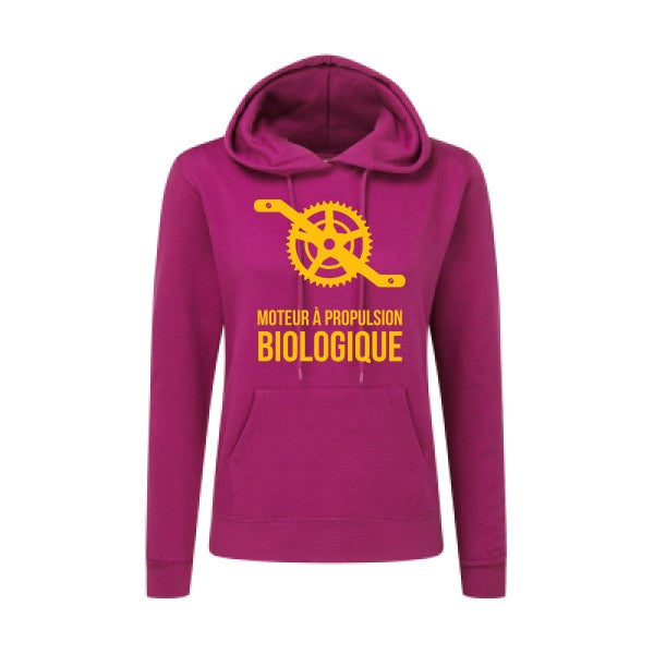 Cyclisme & écologie jaune Or |Sweat original à capuche Femme