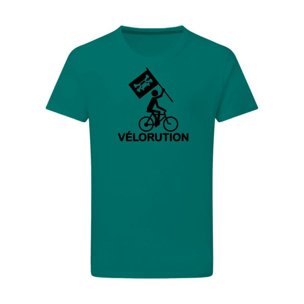 Vélorution - Flex noir Tshirt original Emerald Green  2XL