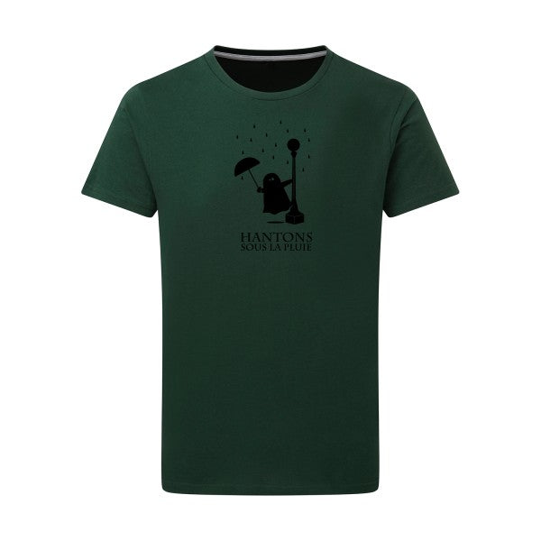 Hantons sous la pluie noir -Flex noir sur T-shirt SG  Bottle Green  2XL