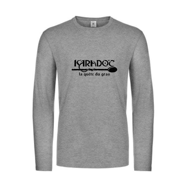 karadoc - t shirt- manches- longues- original- humour- Sport Grey impression Face