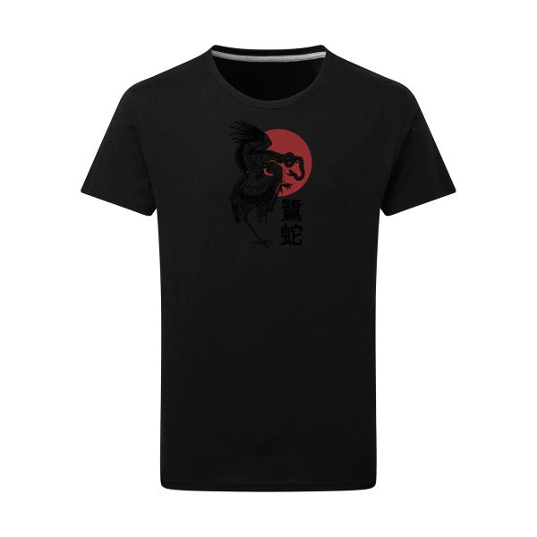 T-shirt homme Le héron et le serpent - T-shirt original avec un design unique Dark Black 2XL