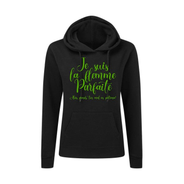 La flemme parfaite Vert pomme |Sweat original à capuche Femme