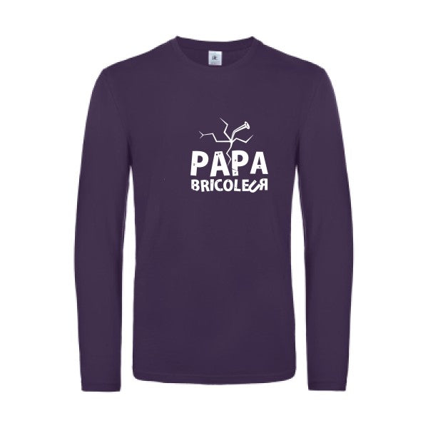 papa bricoleur - t shirt- manches- longues- original- humour- Urban Purple impression Face