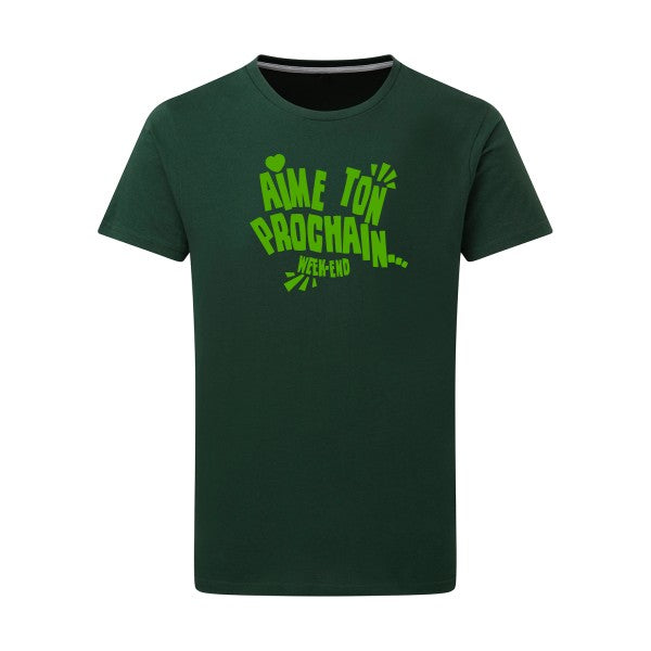 Aime ton prochain ! vert pomme -Flex vert pomme sur T-shirt SG  Bottle Green  2XL