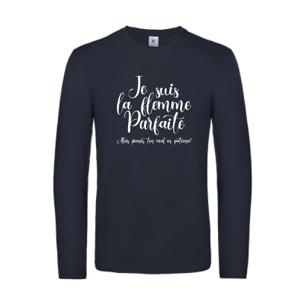 la flemme parfaite - t shirt- manches- longues- original- humour- Navy impression Face