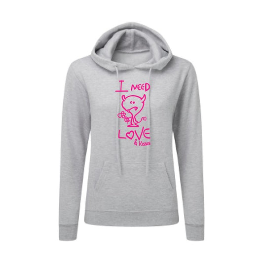 LOVER Rose Fluo |Sweat original à capuche Femme