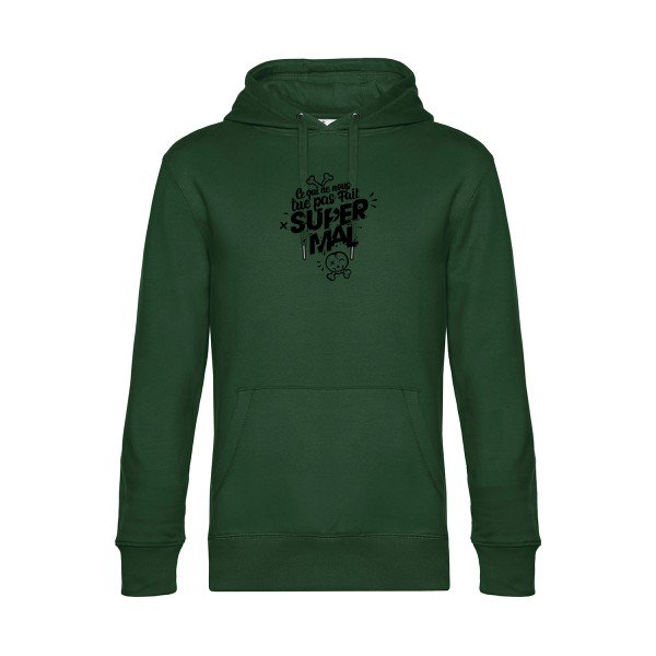 Ce-qui-ne-nous-tue-pas sweat shirt original Bottle Green flex Noir impression Face