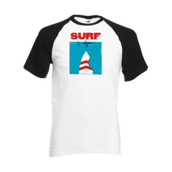 T-shirt fruit of the loom baseball  couleur White/Black