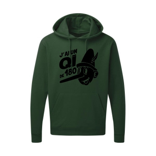 Quotient intellectuel |Sweat  capuche humoristique noir 