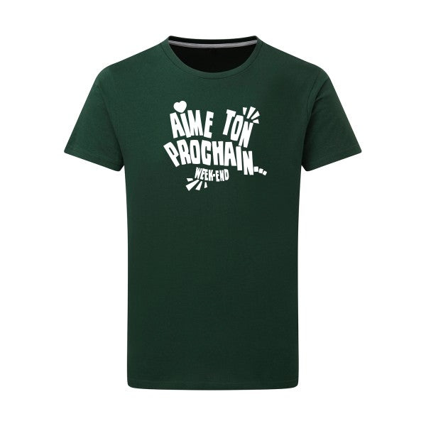 Aime ton prochain ! Blanc -Flex Blanc sur T-shirt SG  Bottle Green  2XL