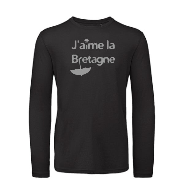 J'aime la Bretagne Gris |T-shirt bio manches longues