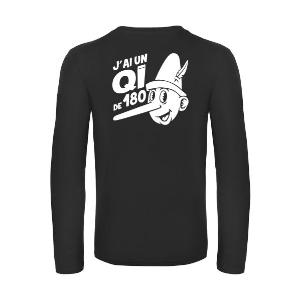 quotient intellectuel - t shirt- manches- longues- original- humour- Black impression Dos