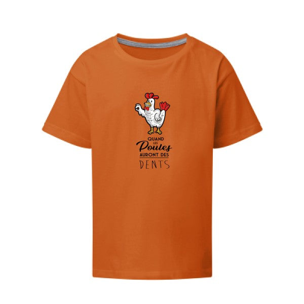 quand les poules auront des dents SG - Kids T-shirt enfant Orange Taille 152 (11-12/2XL)