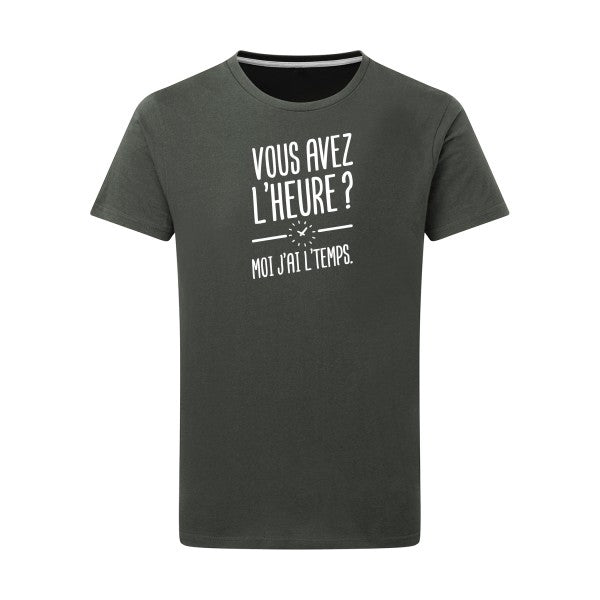 Vous avez l'heure? Moi j'ai l'temps. - Flex Blanc Tshirt original Charcoal  5XL