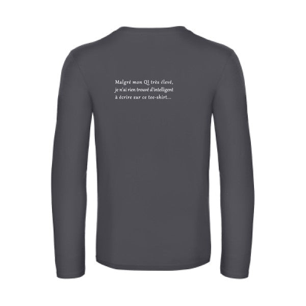 qi - t shirt- manches- longues- original- humour- Dark Grey impression Dos