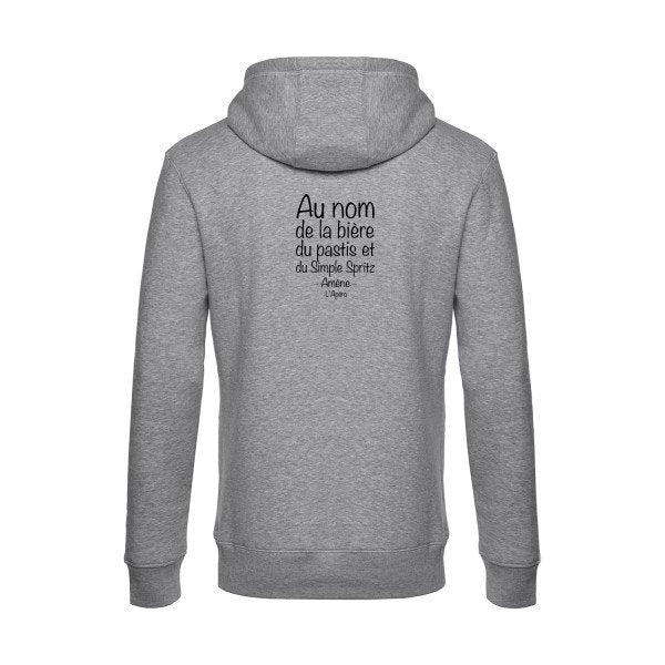priere-de-l-apero sweat shirt original Heather Grey flex Noir impression Dos