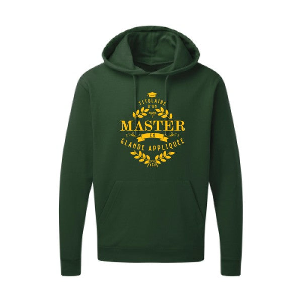 Master en glande appliquée jaune Or |Sweat capuche imprimé homme