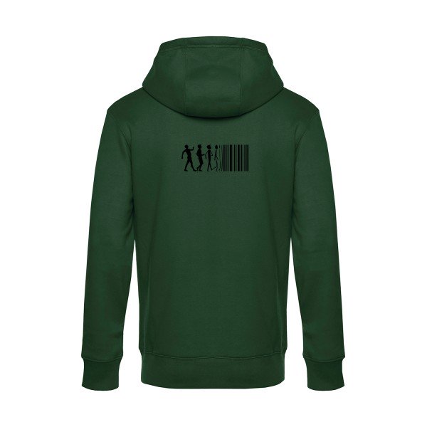 code-barre sweat shirt original Bottle Green flex Noir impression Dos