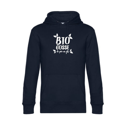 BIO-GOSSE- sweat shirt original Navy Blue flex Blanc impression Face
