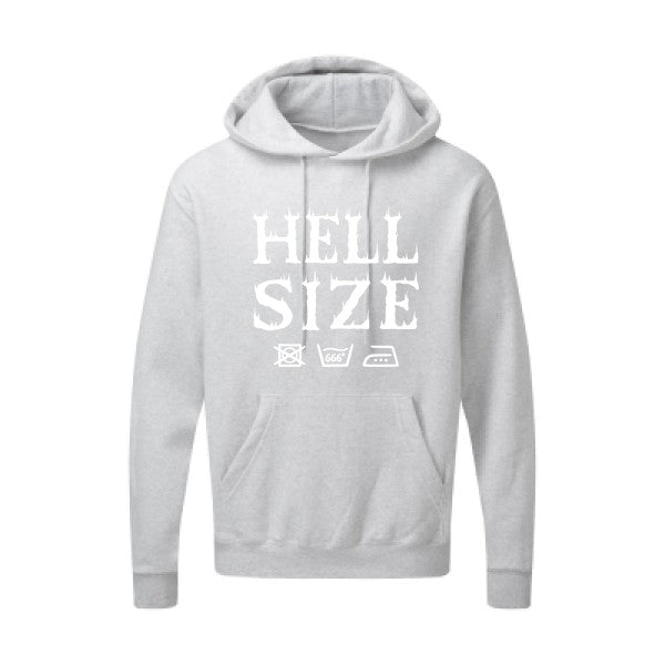 HELL SIZE |Sweat capuche imprimé|Blanc